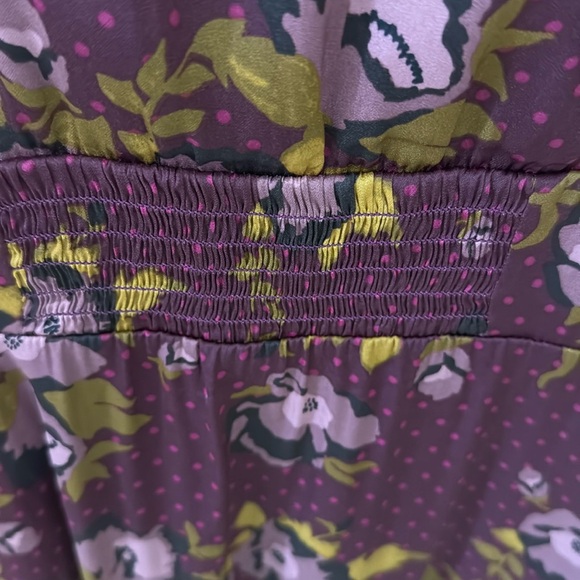 Free People Morning Light Satin Floral Printed Mini Dress Sz 10 - Picture 14 of 17